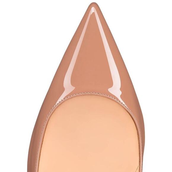 Christian Louboutin Decollete 554 100 Patent Nude 6248 Pointed Heel Pump 36.5 - Picture 8 of 14